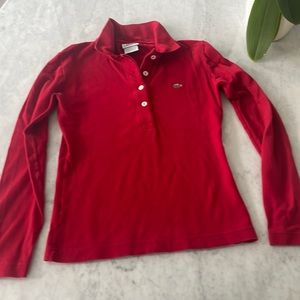 Lacoste red long sleeve shirt perfect condition French 36